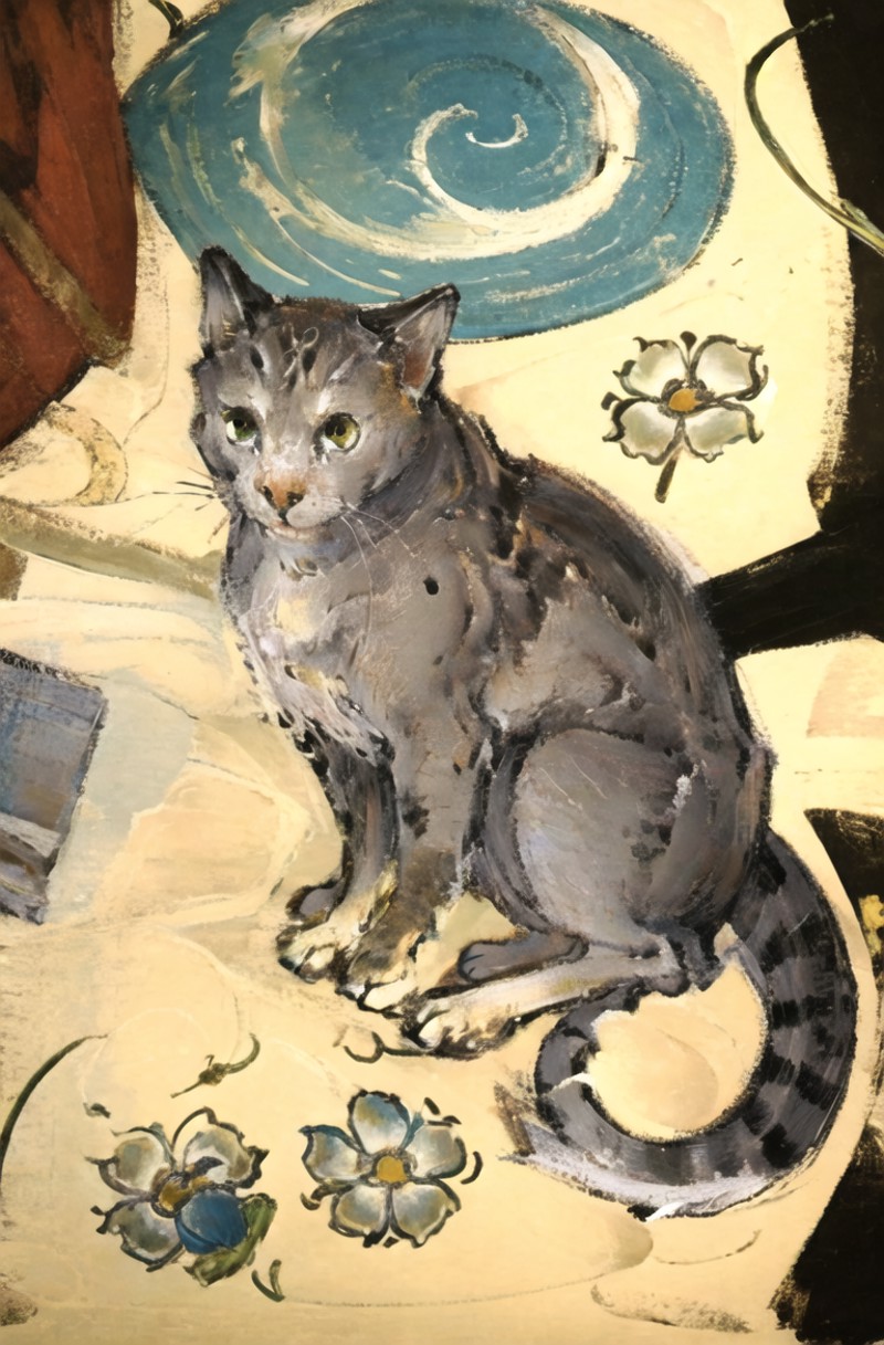 00446-2224575741-masterpiece, best quality, Medievalcat,solodersrt,night，flower_ _lora_Medievalcat_0.85_,medieval, painting,sketch,scrawl.png